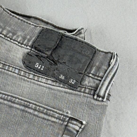 Levi's 511 Jeans Slim Skinny Straight Mens Gray Med Wash Low Rise Size 36x32 - Picture 2 of 16